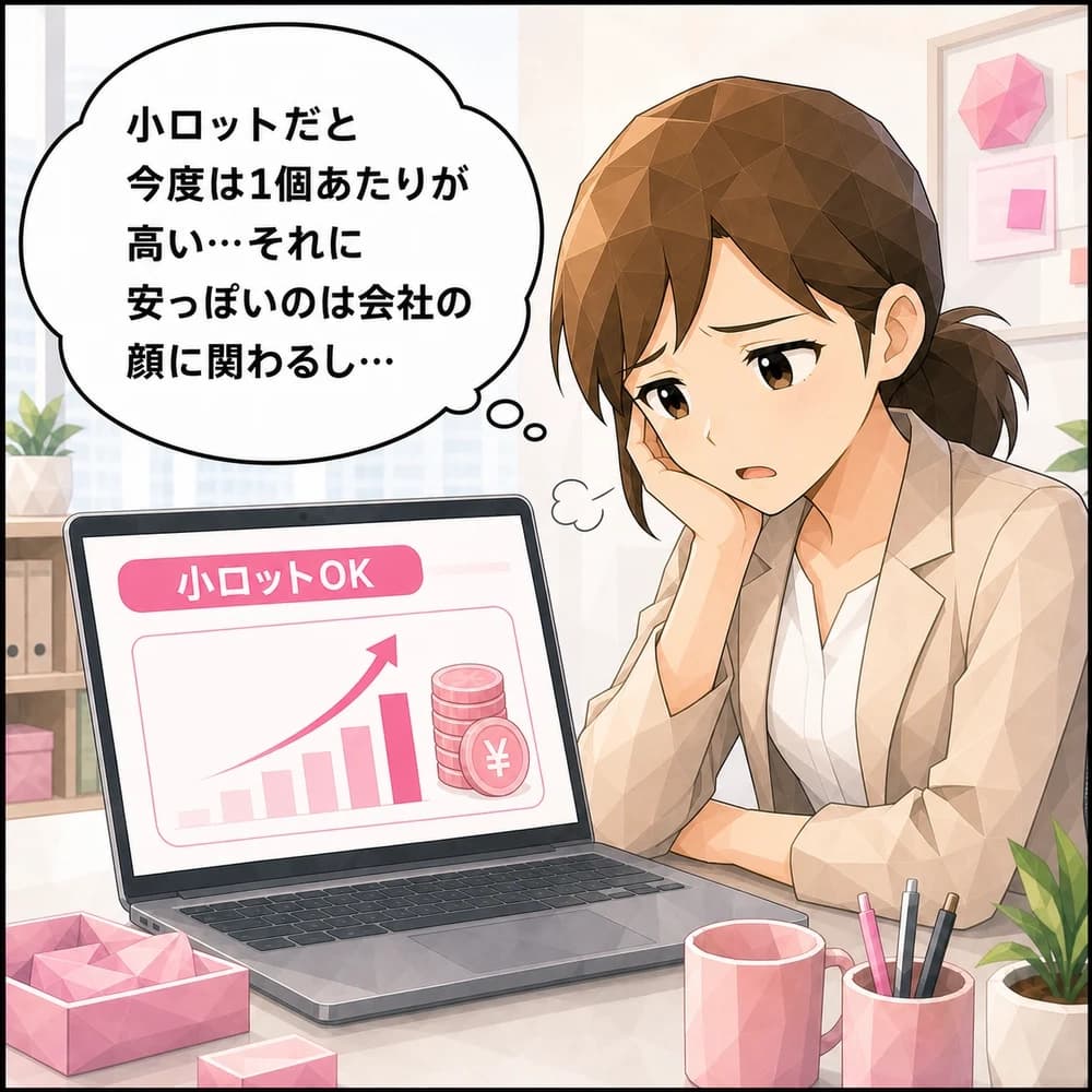 展示会・企業ノベルティのマンガ 第3コマ