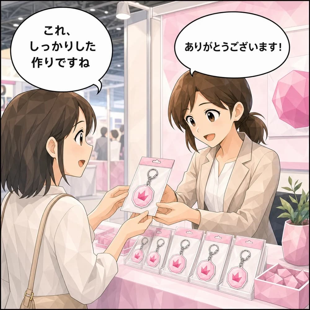 展示会・企業ノベルティのマンガ 第7コマ