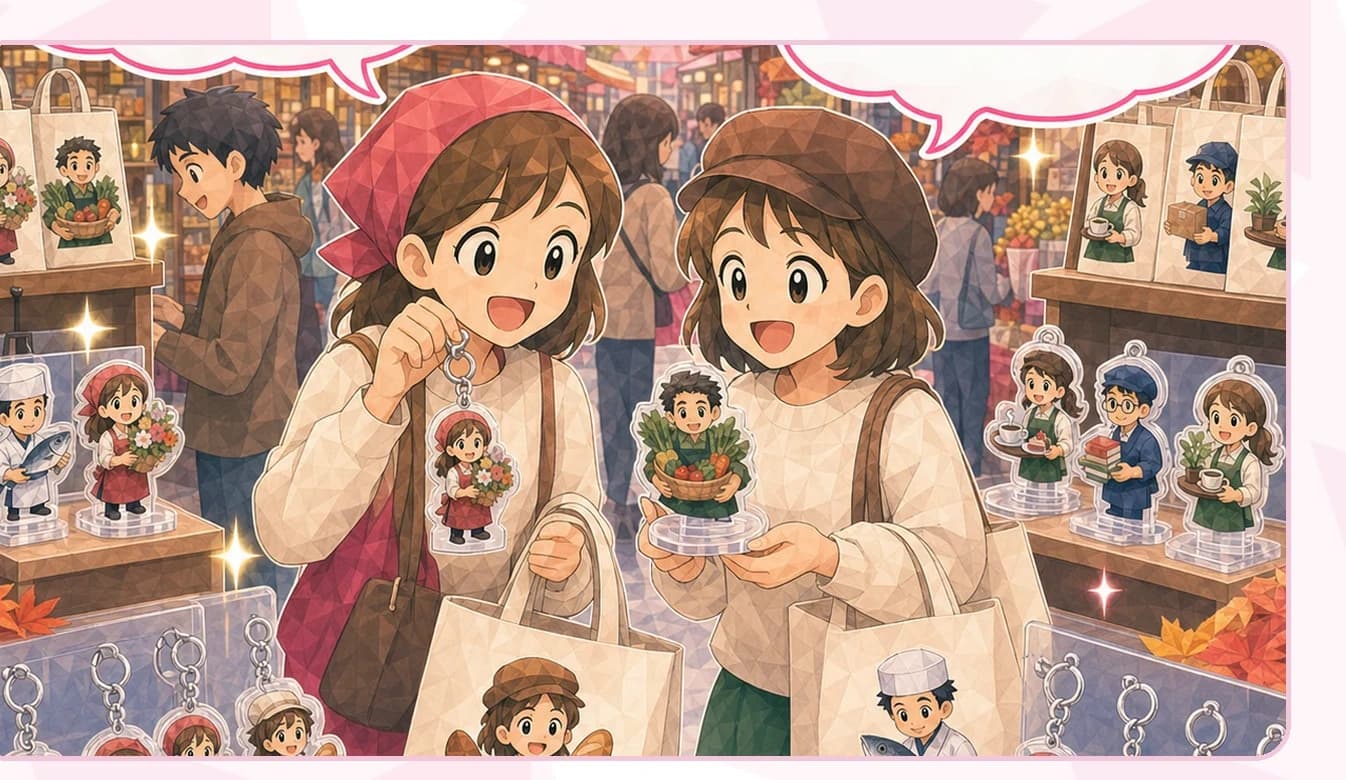 商店街・地域イベントのマンガの一場面