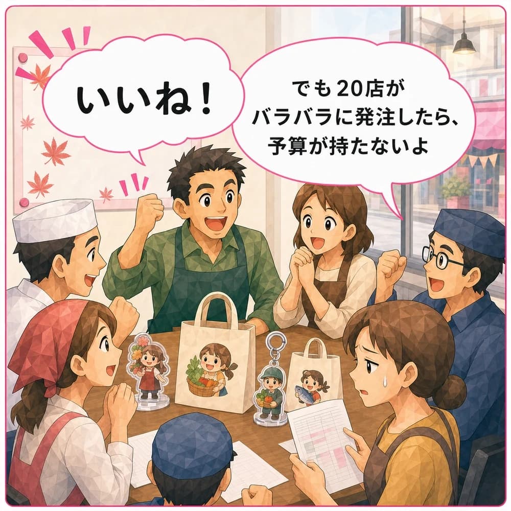 商店街・地域イベントのマンガ 第2コマ