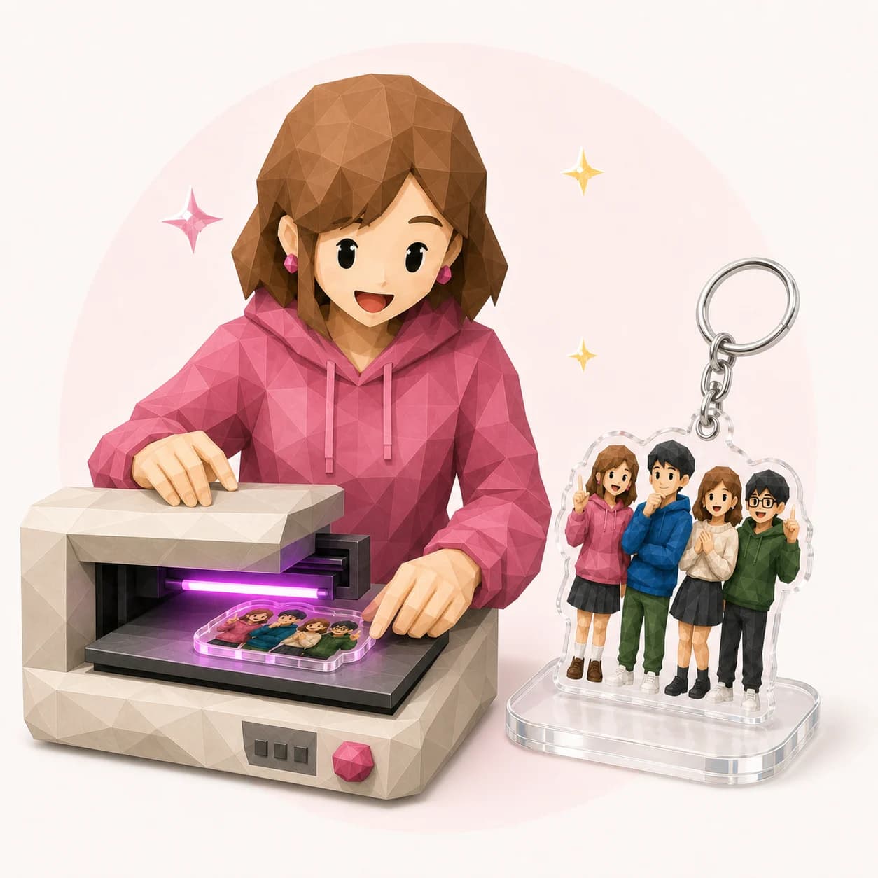 色がきれいに出る印刷品質のローポリイラスト