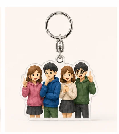 アクリルキーホルダーの制作イメージ